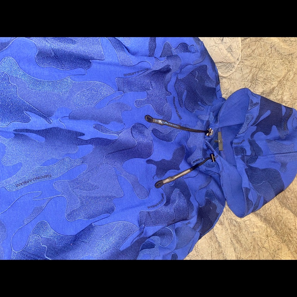 Emporio Armani blue camo hoodie